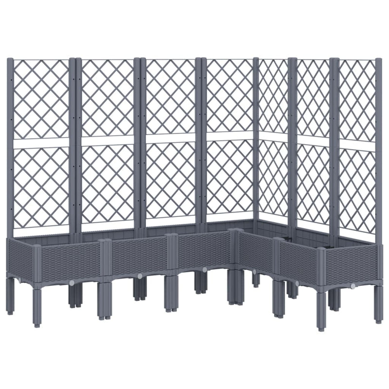 Garden Planter with Trellis Grey 160x120x142 cm PP