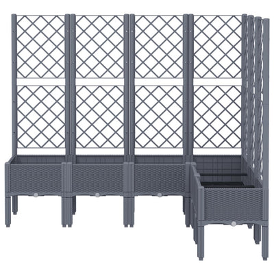 Garden Planter with Trellis Grey 160x120x142 cm PP