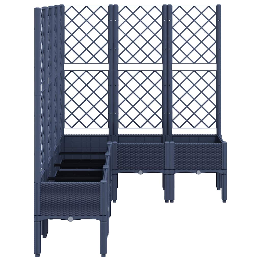 Garden Planter with Trellis 160x120x142 cm PP Blue grey