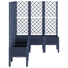 Garden Planter with Trellis 160x120x142 cm PP Blue grey