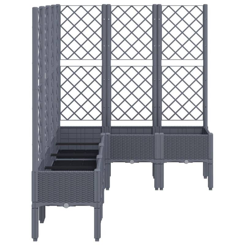 Garden Planter with Trellis Grey 160x120x142 cm PP