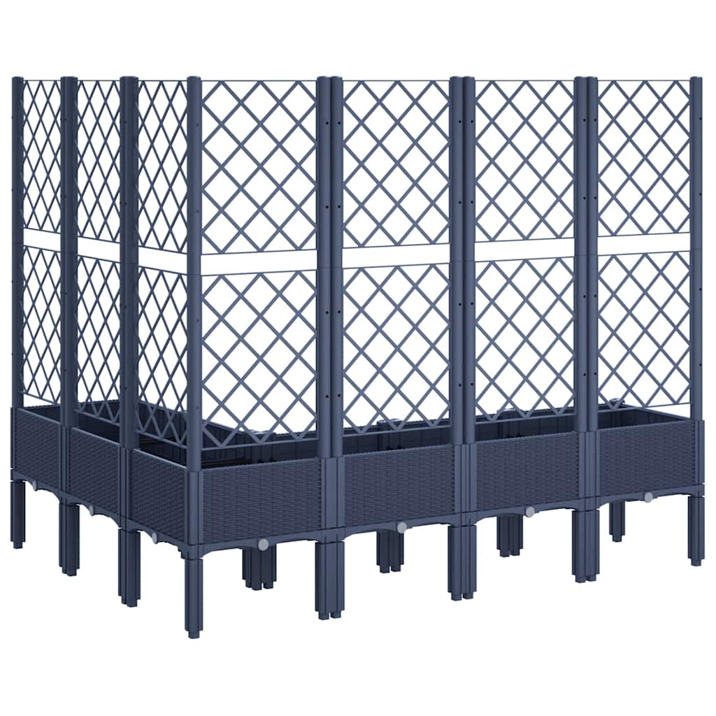 Garden Planter with Trellis 160x120x142 cm PP Blue grey