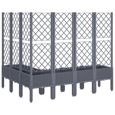 Garden Planter with Trellis Grey 160x120x142 cm PP