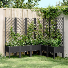 Garden Planter with Trellis 160x120x142 cm PP Black