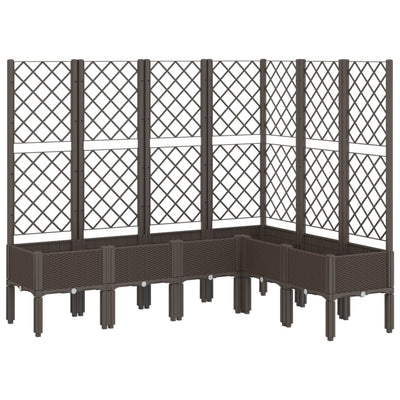 Garden Planter with Trellis Brown 160x120x142 cm PP