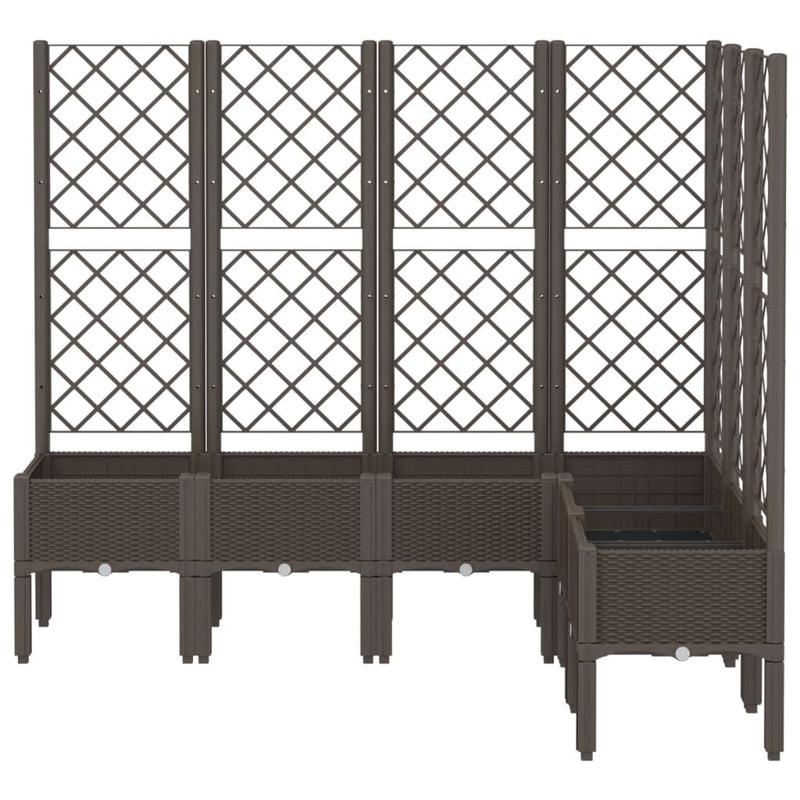 Garden Planter with Trellis Brown 160x120x142 cm PP