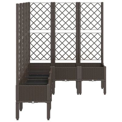 Garden Planter with Trellis Brown 160x120x142 cm PP