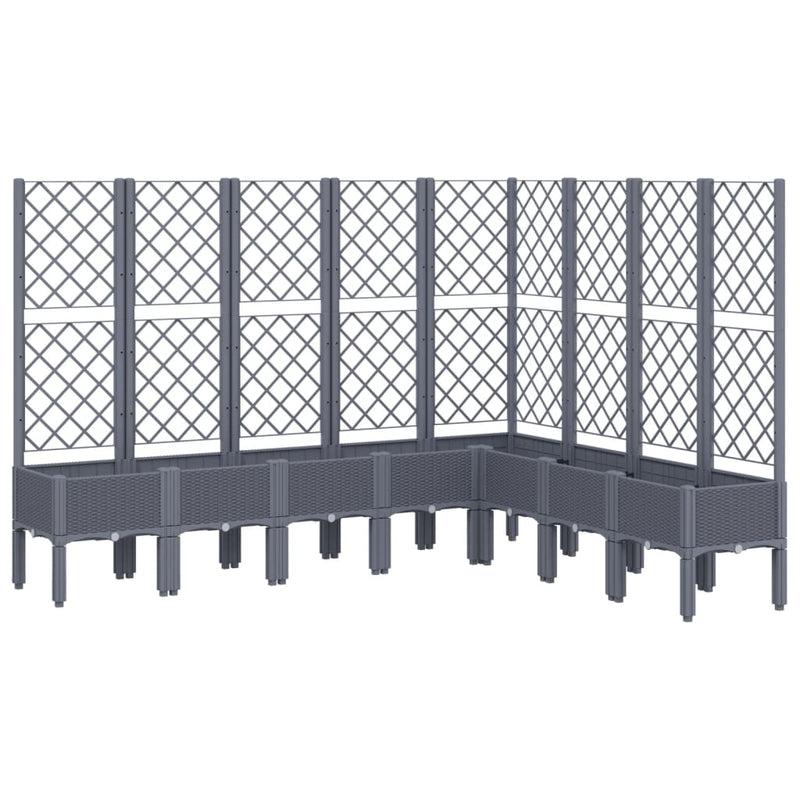 Garden Planter with Trellis Grey 200x160x142 cm PP