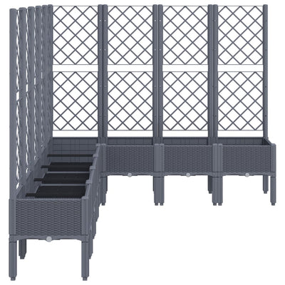 Garden Planter with Trellis Grey 200x160x142 cm PP