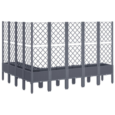 Garden Planter with Trellis Grey 200x160x142 cm PP