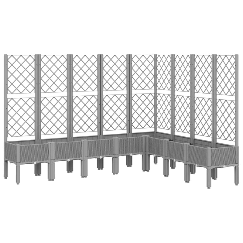 Garden Planter with Trellis Light Grey 200x160x142 cm PP