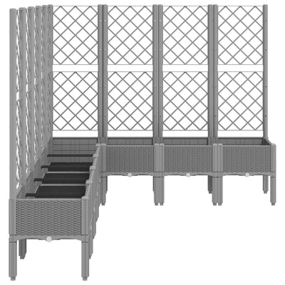 Garden Planter with Trellis Light Grey 200x160x142 cm PP