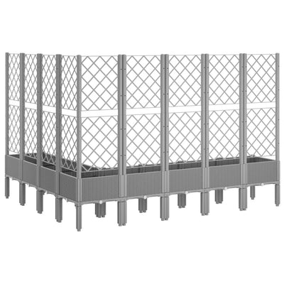 Garden Planter with Trellis Light Grey 200x160x142 cm PP