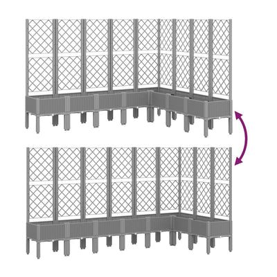 Garden Planter with Trellis Light Grey 200x160x142 cm PP