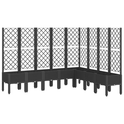 Garden Planter with Trellis Black 200x160x142 cm PP