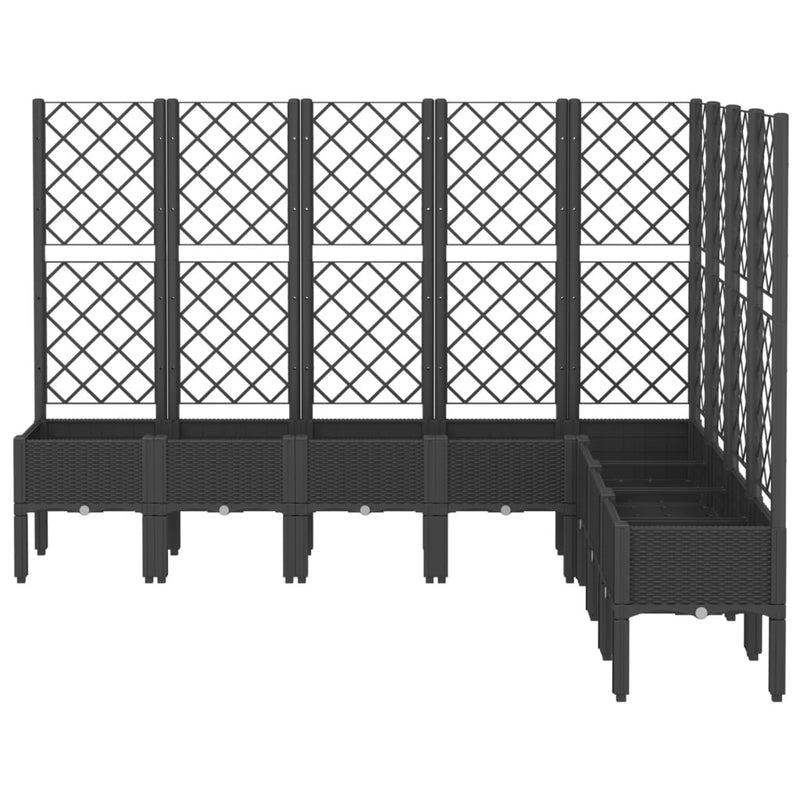 Garden Planter with Trellis Black 200x160x142 cm PP