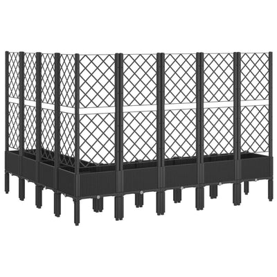 Garden Planter with Trellis Black 200x160x142 cm PP