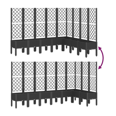 Garden Planter with Trellis Black 200x160x142 cm PP