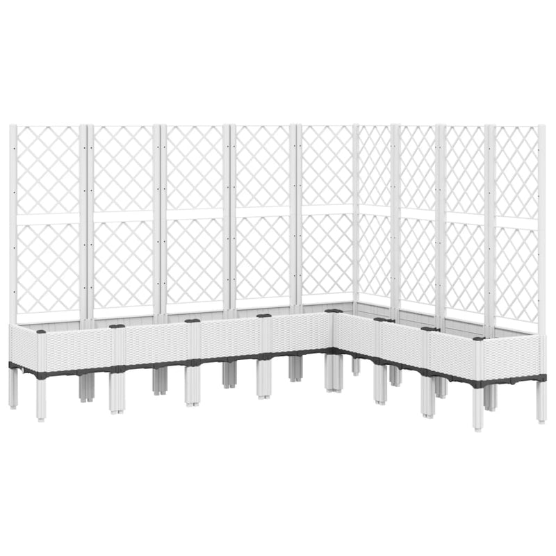 Garden Planter with Trellis White 200x160x142 cm PP