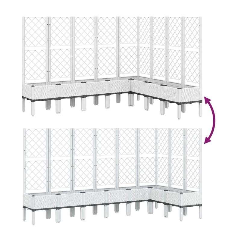 Garden Planter with Trellis White 200x160x142 cm PP