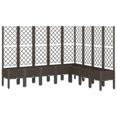 Garden Planter with Trellis Brown 200x160x142 cm PP