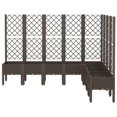 Garden Planter with Trellis Brown 200x160x142 cm PP