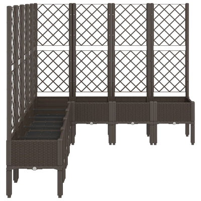 Garden Planter with Trellis Brown 200x160x142 cm PP