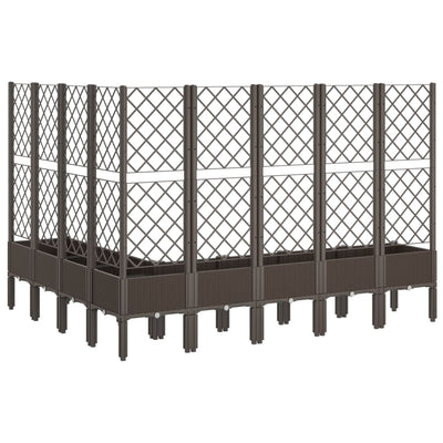 Garden Planter with Trellis Brown 200x160x142 cm PP