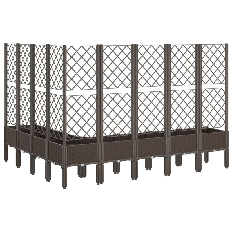 Garden Planter with Trellis Brown 200x160x142 cm PP