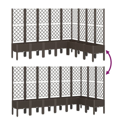 Garden Planter with Trellis Brown 200x160x142 cm PP
