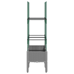 vidaXL Garden Planter with Trellis Light Grey 80x40x142.5 cm PP 4