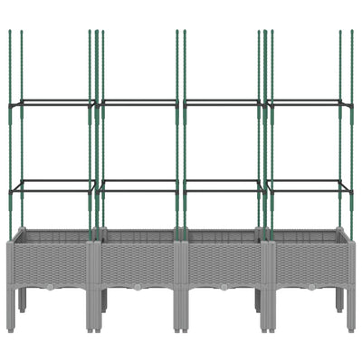 Garden Planter with Trellis Light Grey 160x40x142.5 cm PP