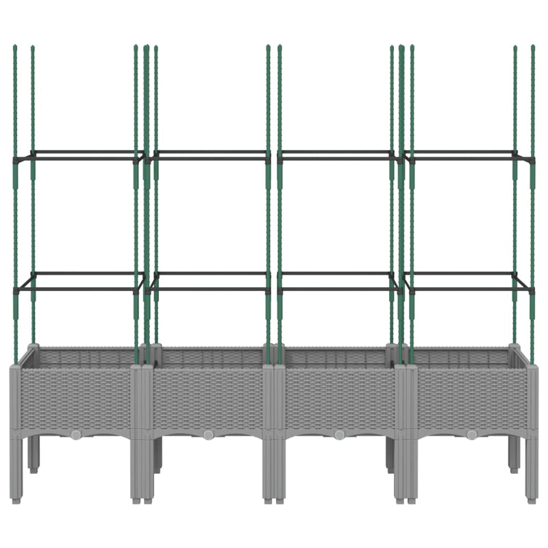 Garden Planter with Trellis Light Grey 160x40x142.5 cm PP