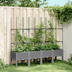 vidaXL Garden Planter with Trellis 80x40x142.5 cm PP