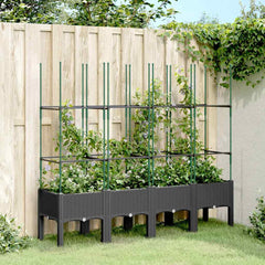 vidaXL Garden Planter with Trellis 80x40x142.5 cm PP