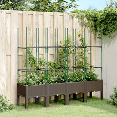 vidaXL Garden Planter with Trellis 80x40x142.5 cm PP