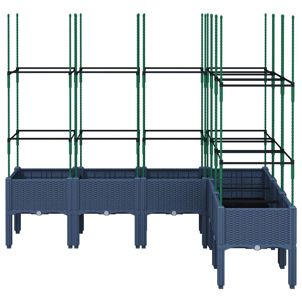 Garden Planter with Trellis 160x120x142.5 cm PP Blue grey