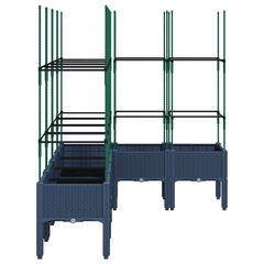 Garden Planter with Trellis 160x120x142.5 cm PP Blue grey
