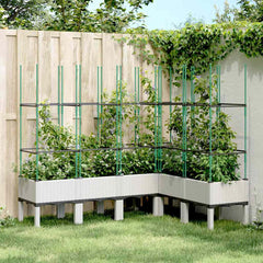 Garden Planter with Trellis 160x120x142.5 cm PP White
