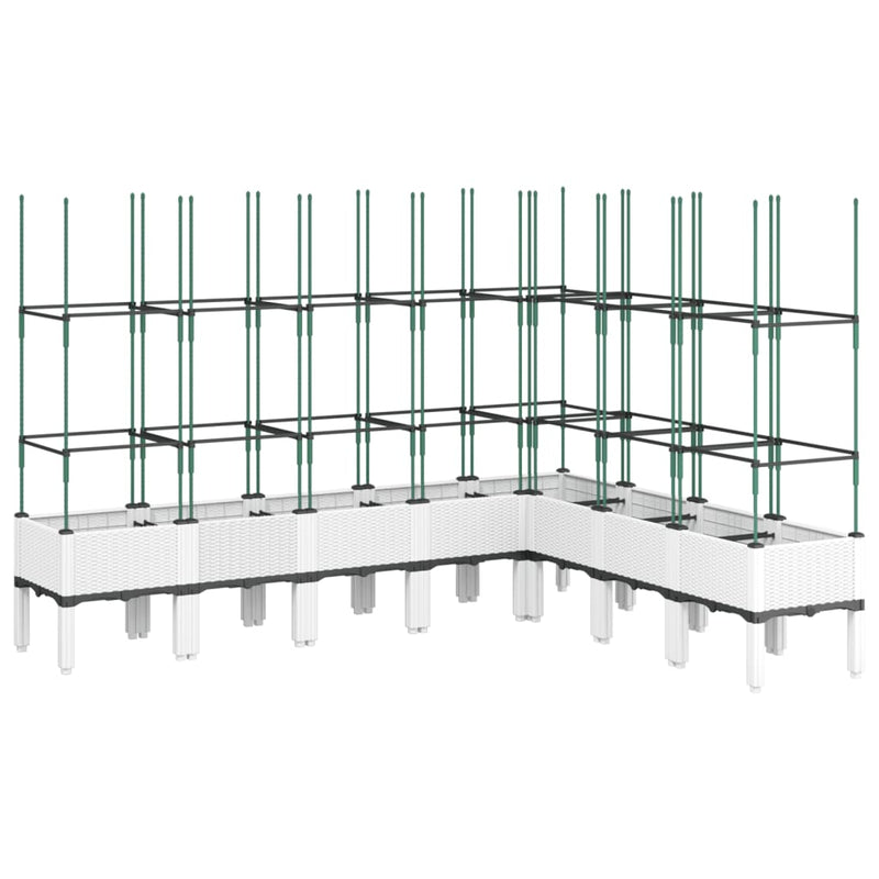 Garden Planter with Trellis White 200x160x142.5 cm PP