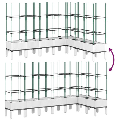 Garden Planter with Trellis White 200x160x142.5 cm PP