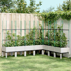 Garden Planter with Trellis 200x160x142.5 cm PP White