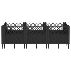 vidaXL Garden Planter | Black | PP (polypropylene) | 123.5x43.5x43.5 cm 3