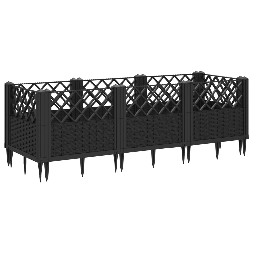 vidaXL Garden Planter | Black | PP (polypropylene) | 123.5x43.5x43.5 cm 5