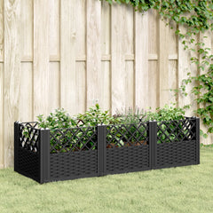 vidaXL Garden Planter | Black | PP (polypropylene) | 123.5x43.5x43.5 cm 1
