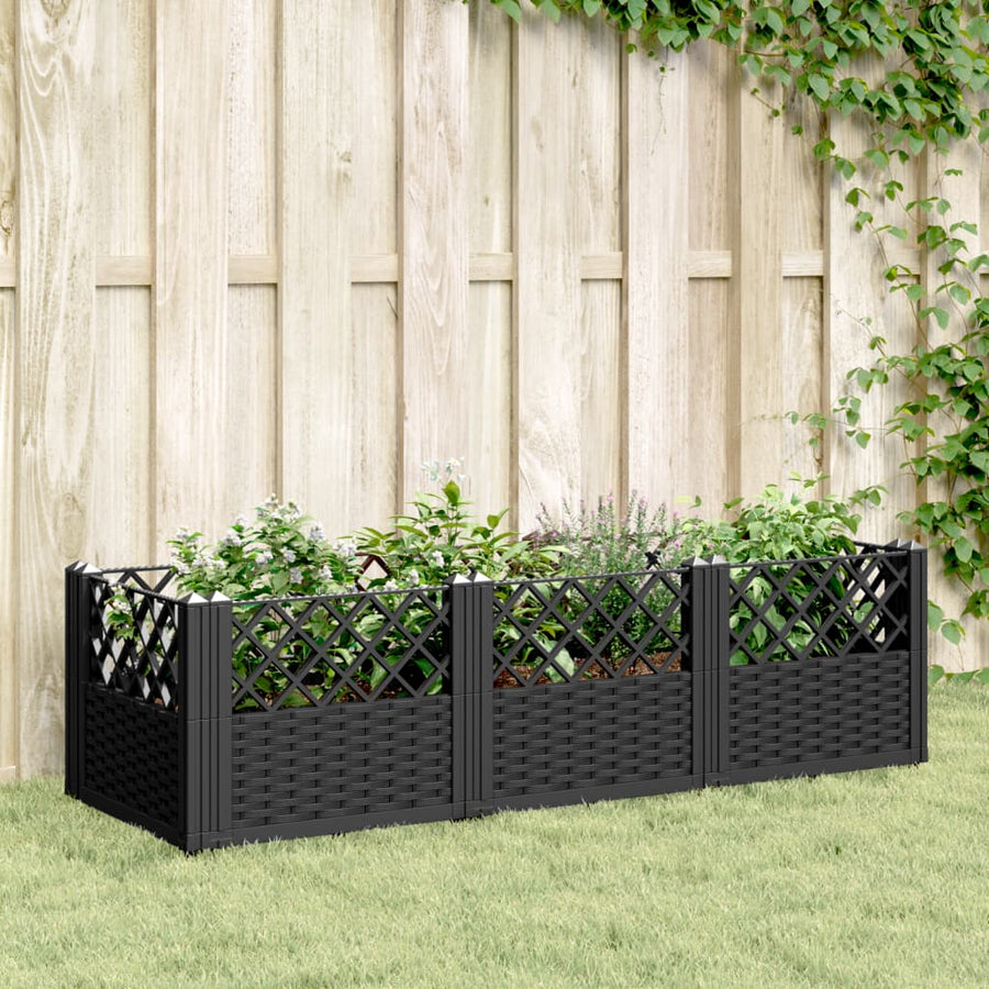 vidaXL Garden Planter | Black | PP (polypropylene) | 123.5x43.5x43.5 cm 1