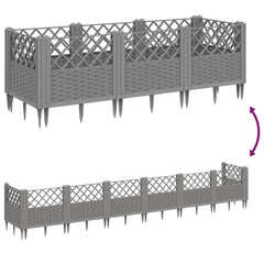 vidaXL Garden Planter | Light Grey | Polypropylene | Large | Modular 6