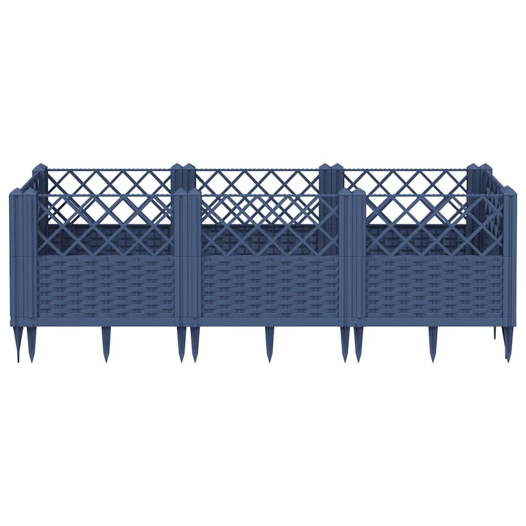 vidaXL Garden Planter | Blue grey | Polypropylene | 123.5x43.5x43.5 cm | Modular 3