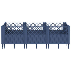vidaXL Garden Planter | Blue grey | Polypropylene | 123.5x43.5x43.5 cm | Modular 3