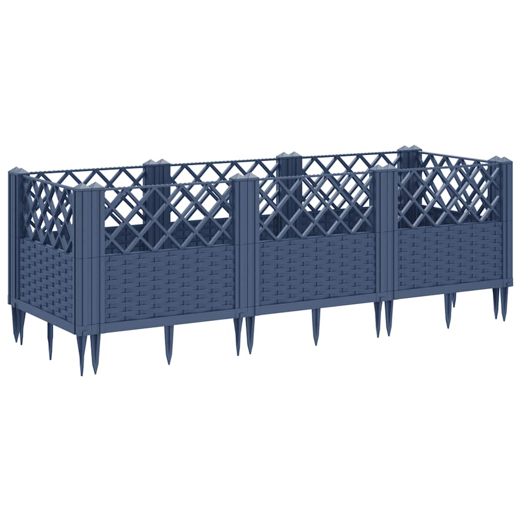 vidaXL Garden Planter | Blue grey | Polypropylene | 123.5x43.5x43.5 cm | Modular 5